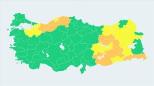 15 ilde turuncu, 16 ilde sarı meteorolojik uyarı