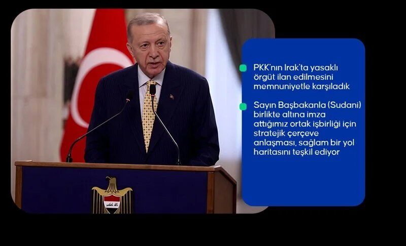 Cumhurbaşkanı Erdoğan Irak ziyaretim ve anlaşmalar Türkiye-Irak münasebetlerinde yeni bir dönüm noktası teşkil edecek