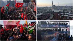 Filistin'e destek için yüz binlerin Galata Köprüsü'nde buluştuğu eylem sona erdi