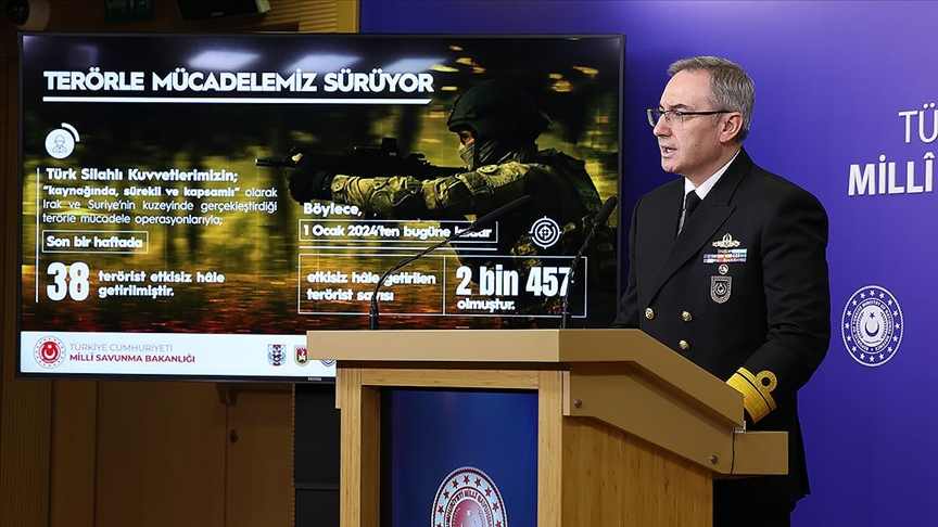 MSB Irak ve Suriye'nin kuzeyinde son bir haftada 38 terörist etkisiz hale getirildi