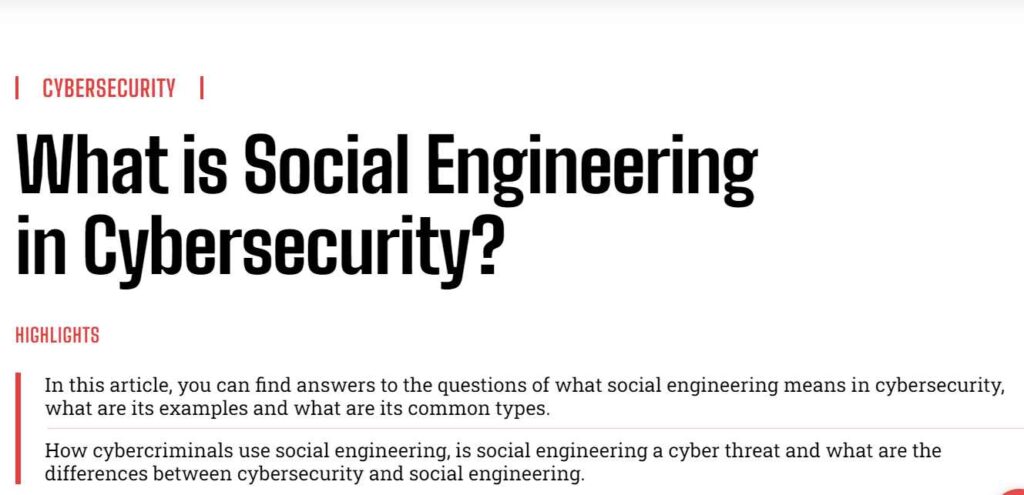Siber Güvenlikte Sosyal Mühendislik Tehditler, Yöntemler ve Korunma Yolları