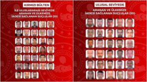 Son 1 ayda kırmızı bültenle ve ulusal seviyede aranan 63 suçlu Türkiye'ye getirildi